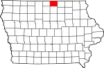 State map highlighting Worth County