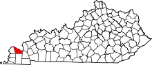 Map of Kentucky highlighting McCracken County