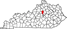 State map highlighting Woodford County
