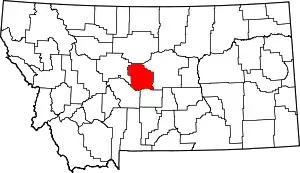 State map highlighting Judith Basin County