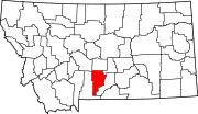 State map highlighting Sweet Grass County