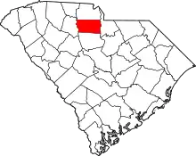 State map highlighting Chester County