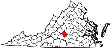 State map highlighting Appomattox County