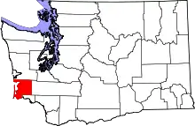 State map highlighting Pacific County