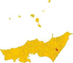 Map of the comune of Mandanici within the province of Messina
