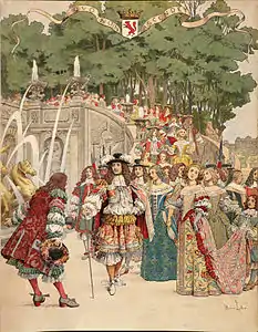 Nicolas Fouquet receiving the King at Château de Vaux-le-Vicomte