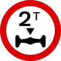 No entry for more than 2 tons axles
