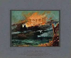 Image 142Final scene of Götterdämmerung, by Max Brückner and Otto Henning (restored by Adam Cuerden) (from Wikipedia:Featured pictures/Culture, entertainment, and lifestyle/Theatre)
