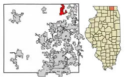 Location of Richmond in McHenry County, Illinois.