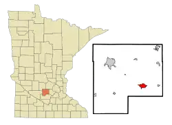 Location of the city of Glencoewithin McLeod Countyin the state of Minnesota