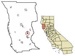Location in Mendocino County and California