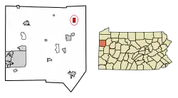 Location of New Lebanon in Mercer County, Pennsylvania.