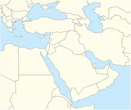 Map showing the location of Byblos within Lebanon