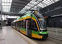 Moderus Gamma tram, which is produced near Poznań, in city's eastern underground section.