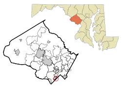 Location of Chevy Chase Village within Montgomery County, Maryland (click to enlarge)