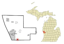 Location of Fruitport, Michigan