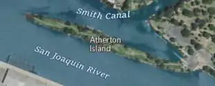 Aerial image of an island.