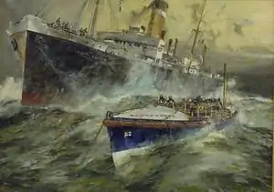 The SS Monte Nevoso marooned on the Haisborough Sands