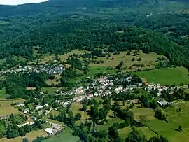 An aerial view of Orgibet and Saint-Jean-du-Castillonnais