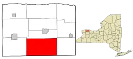 Location in Orleans County and the state of New York.