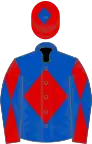 Royal Blue, Red diamond, Red and Royal Blue diabolo on sleeves, Red cap, Royal Blue diamond