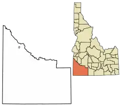 Location of Givens Hot Springs in Owyhee County, Idaho.
