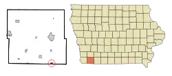 Location of Braddyville, Iowa