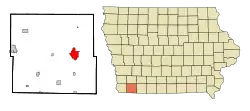 Location within Page County and Iowa