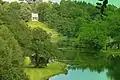 Image 46Painshill Park in Cobham has follies on natural, but landscaped slopes by part of the Mole disguised as ornamental lakes and the Great Cedar thought to be the largest Cedar of Lebanon in Europe.  In the mid-north of the county. (from Portal:Surrey/Selected pictures)