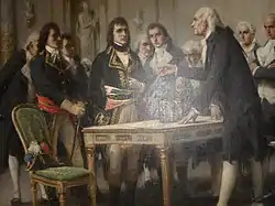 Image 51Alessandro Volta demonstrates the first electrical cell to Napoleon in 1801. (from History of science)