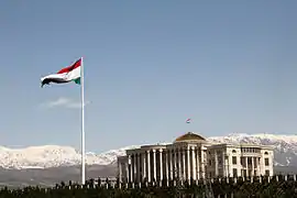 Dushanbe Flagpole to the north