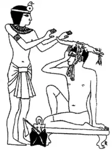Image 48An Egyptian practice of treating Migraine in ancient Egypt. (from Science in the ancient world)