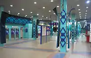 View of the concourse of the LRT station in 2007. The LRT station was originally designed in a blue, Malay architecture theme to reflect the nearby Central Market's vibe.