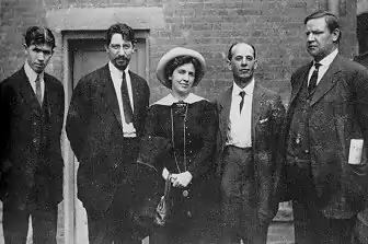 Image 2Strike leaders at the Paterson silk strike of 1913. From left, Patrick Quinlan, Carlo Tresca, Elizabeth Gurley Flynn, Adolph Lessig, and Bill Haywood.