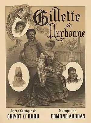 Image 136Gillette de Narbonne poster, by Paul Maurou (restored by Adam Cuerden) (from Wikipedia:Featured pictures/Culture, entertainment, and lifestyle/Theatre)
