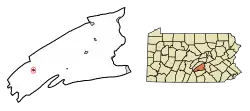 Location of Blain in Perry County, Pennsylvania.