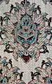 Persian silk brocade fabric with silver thread (Persian: Golabetoon)