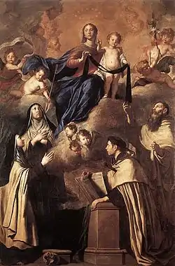 Painting "Our Lady of Mount Carmel" by Pietro Novelli, 1641