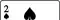 there are four fanned suit-specific piles, each card lying on the card of lower value: 2 of spades