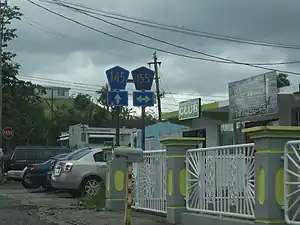 PR-634 south at its junction with PR-145 west and PR-155 in Torrecillas, Morovis