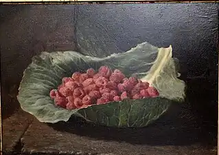 Raspberries on a Leaf (1858) by Lilly Martin Spencer