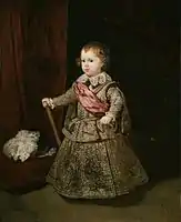 Balthasar Charles, 1633, with a sword, Marshall's baton and armour gorget.