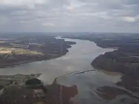 Aerial lake view