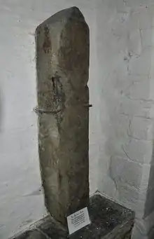 Image 4The Roman milestone in St Materiana's Church, Tintagel (from History of Cornwall)