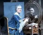 Self-Portrait with Her Teacher, Maurice Quentin de La Tour (ca. 1760)