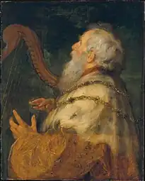 King David playing the Harp