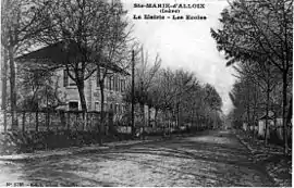 The town hall and schools in 1912