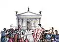 Saint Caesarius deacon destroys the Temple of Apollo in Terracina.