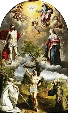 St Sebastian between St Bernard and St Francis, 1582. Museo del Prado, Madrid