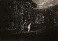 Satan Tempting Eve, from Paradise Lost (1824–1827). Mezzotint, plate, 14.3 × 20 cm. Museum of Fine Arts, Houston